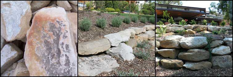 Sandstone Boulder Retaining Walls