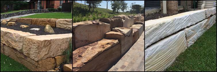 Sandstone Log Retaining Walls 